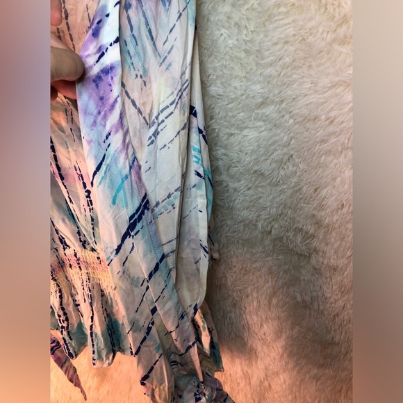 VENUS Blue and Purple Ruched Tie Blouse NWOT size 2 - Picture 9 of 13